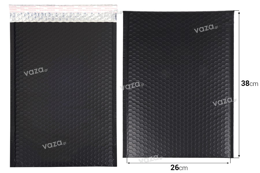 Enveloppes à bulles d'air aux dimensions 26 x 38 cm en couleur noir mat - 10 pcs