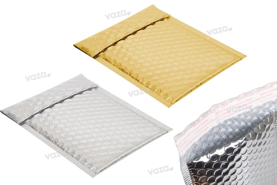 Envelopes with airplast 13x18 cm in silver or gold glossy color - 10 pcs
