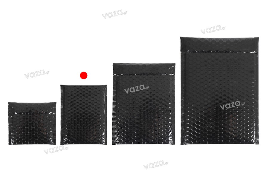 Envelopes with airplast 13x19 cm in glossy black color - 10 pcs