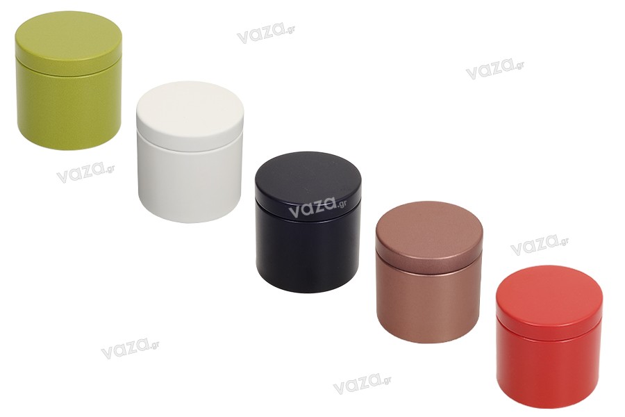 Κουτί αποθήκευσης μεταλλικό 47x45 mm κυλινδρικό σε διάφορα χρώματα