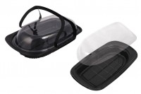 Plastic package (utensil) 430x252x90 mm with handle and lid - 12 pcs