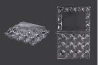 Caisses à oeufs en plastique 12 places aux dimensions 193x145x60 mm
