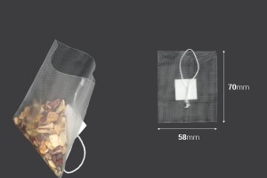 Sachets de thé 58 x 70 mm avec étiquette sans impression - 100 pcs-εικόνα_διαστάσεις