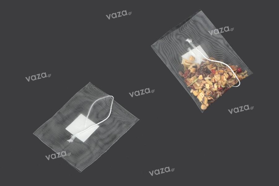 Tea bags 58x70 mm with card without printing - 100 pcs