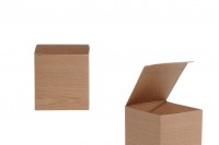 Χάρτινο κουτάκι με τύπωμα σχέδιο "ξύλου" για βαζάκι καραμελέ 30ml και 50ml, 58x58x62 - 50 τμχ