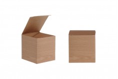 Χάρτινο κουτάκι με τύπωμα σχέδιο "ξύλου" για βαζάκι καραμελέ 30ml και 50ml, 58x58x62 - 50 τμχ