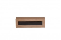 Petite boîte à fenêtre en carton avec impression « bois » pour 3 pots 30 ml,135 x 46 x 42 - 50 pcs