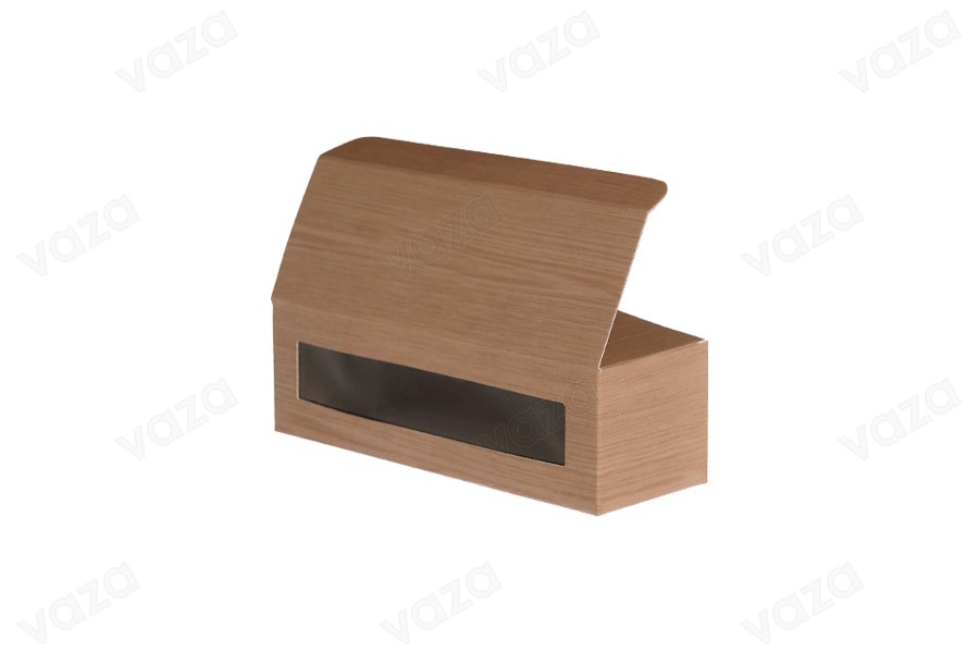 Kleine Schachtel mit Holzmuster, geeignet für 3 Gläser 30ml 135x46x42, 50 Stk-εικόνα_σύνθεση