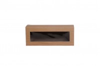 Χάρτινο κουτάκι παράθυρο με τύπωμα σχέδιο "ξύλου" για 3 βαζάκια 40ml,135x46x52 - 50 τμχ