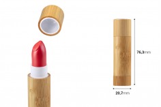 Bamboo θήκη για κραγιόν - lip stick  χειλιών (πλαστικό εσωτερικό) - 6 τμχ