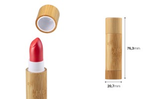 Bamboo case lip stick (plastic inner) - 6 pcs-εικόνα_διαστάσεις