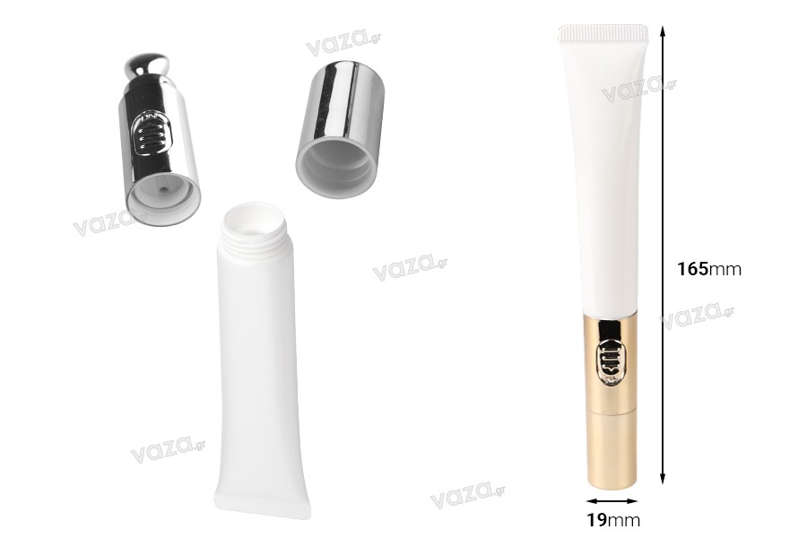 Plastic tube 20 ml in white color with vibration function