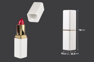 Lipstick case 3,5 g in white matte color - 5 pcs-dimensioni_immagine