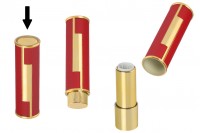 Θήκη για κραγιόν - lip stick 3,5 γρ σε κόκκινο χρώμα με δερμάτινη υφή - 5 τμχ