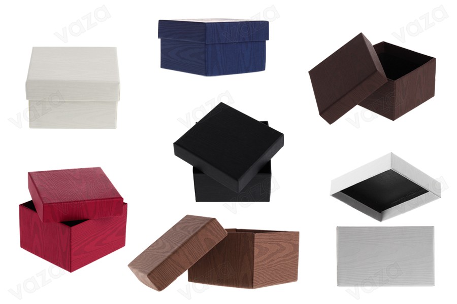 Papierschachtel 86x92x56mm in verschiedenen Farben - 6 Stücke Papierschachtel 86x92x56mm in verschiedenen Farben - 6 Stücke-εικόνα_προϊοντική
