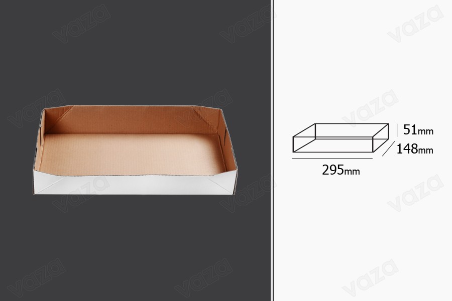 Papierbox 295 x 148 x 51 mm – 25 Stück Papierbox 295 x 148 x 51 mm – 25 Stück-bildabmessungen