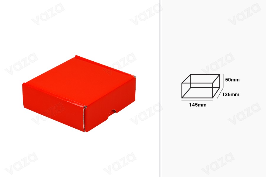 Verpackungskarton aus Kraftpapier 145x135x50mm - 20 Stück Verpackungskarton aus Kraftpapier 145x135x50mm - 20 Stück-bildabmessungen