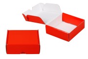 Κουτί συσκευασίας από χαρτί κραφτ σε κόκκινο γυαλιστερό χρώμα 145x135x50 mm - 20 τμχ