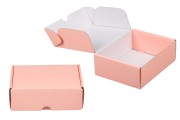 Kraft paper box in size 170x130x60 mm in shiny pink color - 20 pcs 