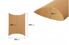 Κουτάκι χάρτινο 200x150x50 mm από χαρτί κραφτ σε σχήμα μαξιλάρι - 20 τμχ
