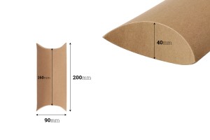 Karton 200x90x40mm aus Kraftpapier in Kissenform - 20 Stück-2