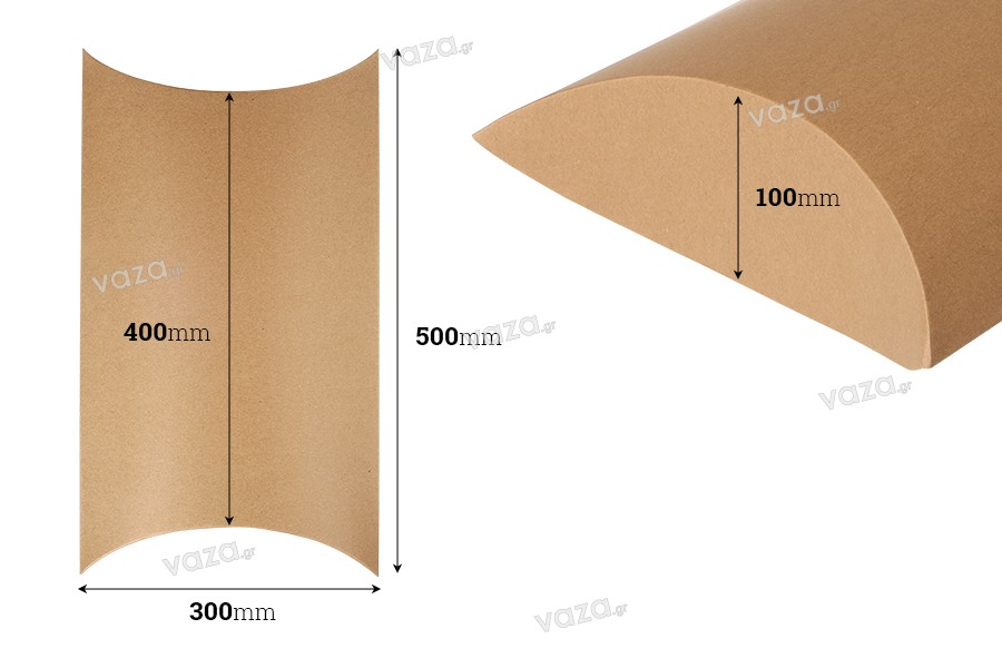 Κουτάκι χάρτινο 500x300x100 mm από χαρτί κραφτ σε σχήμα μαξιλάρι - 20 τμχ