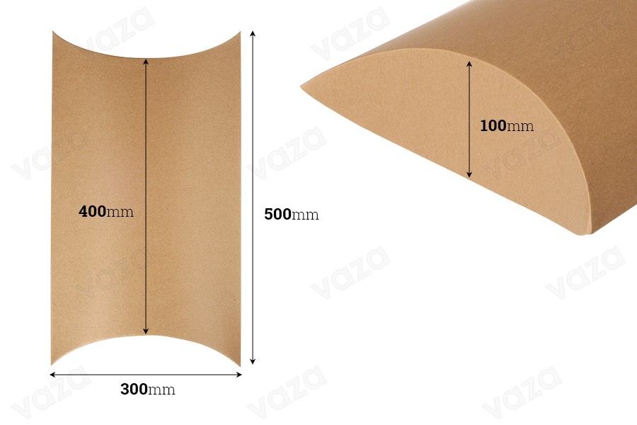 Karton 500x300x100mm aus Kraftpapier in Kissenform - 20 Stück Karton 500x300x100mm aus Kraftpapier in Kissenform - 20 Stück-εικόνα_διαστάσεις