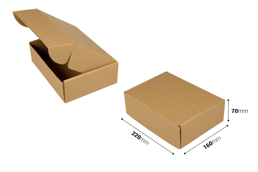 Verpackungsbox aus Kraftpapier 220x160x70 mm - 20 Stk Verpackungsbox aus Kraftpapier 220x160x70 mm - 20 Stk