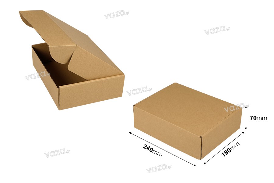 Κουτί συσκευασίας από χαρτί κραφτ 240x180x70 mm - 20 τμχ