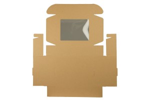 Boîte d'emballage en papier kraft avec fenêtre aux dimensions 260  x 200 x 70 mm - 20 pcs-3