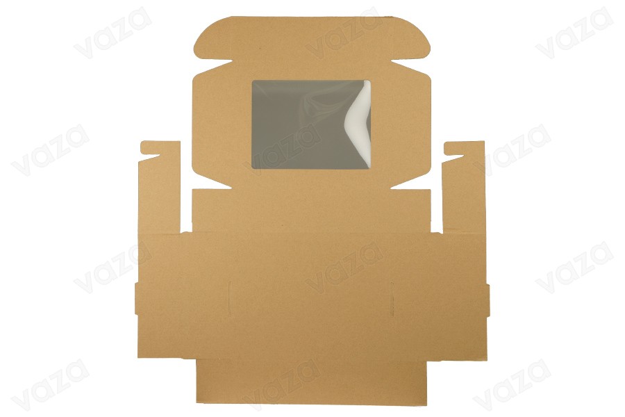 Verpackungsbox aus Kraftpapier mit Sichtfenster 260x200x70 mm - 20 Stk Verpackungsbox aus Kraftpapier mit Sichtfenster 260x200x70 mm - 20 Stk-bildgruppe