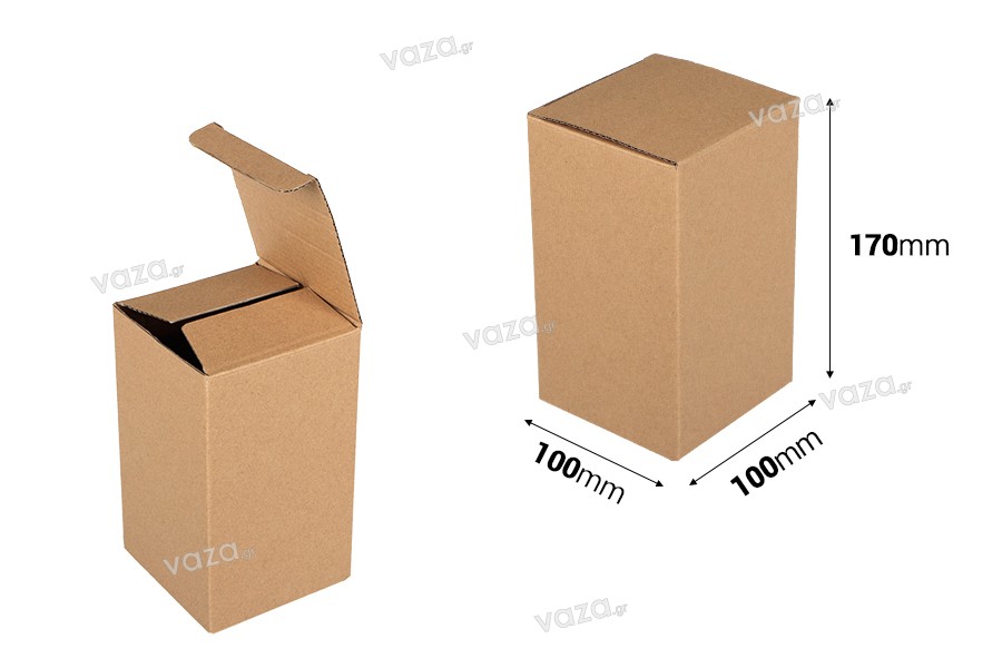 Κουτί συσκευασίας 100x100x170 mm από χαρτί κράφτ - 20 τμχ