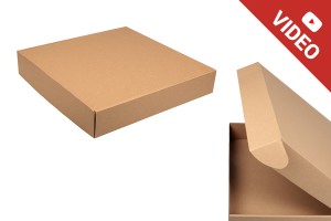 Boîte d'emballage en papier kraft sans fenêtre 400 x 400 x 80 mm - Lot de 20 pcs