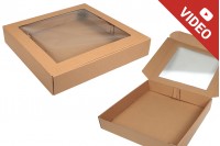 Kraft paper box with window in size 450x450x80 mm - Available in a package with 20pcs