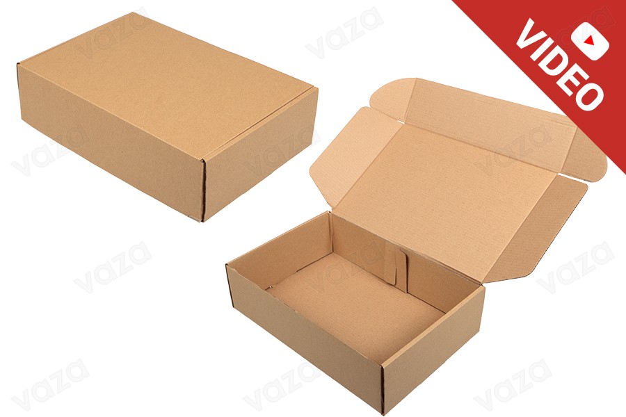Verpackungsbox aus Kraftpapier ohne Fenster 300x200x80 mm - 20 Stk Verpackungsbox aus Kraftpapier ohne Fenster 300x200x80 mm - 20 Stk-εικόνα_προϊοντική