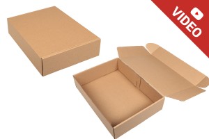 Boîte d'emballage en papier kraft sans fenêtre 350 x 250 x 80 mm - 20 pcs