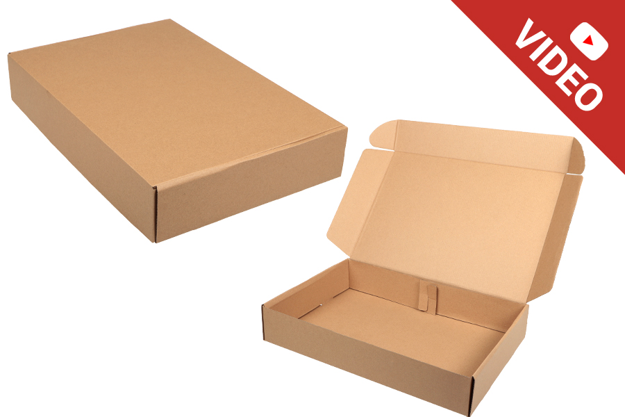 Boîte d'emballage en papier kraft sans fenêtre 450 x 300 x 80 mm - 20 pcs Boîte d'emballage en papier kraft sans fenêtre 450 x 300 x 80 mm - 20 pcs