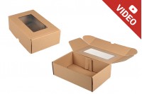 Boîte d&#39;emballage en papier kraft avec fenêtre 260x160x80 mm - 20 pcs