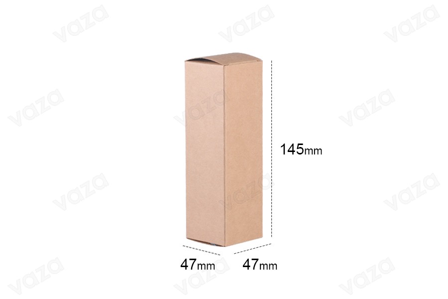 Schachtel aus Kraftpapier, ökologisch 47x47x145 - 50 Stk Schachtel aus Kraftpapier, ökologisch 47x47x145 - 50 Stk-bildabmessungen