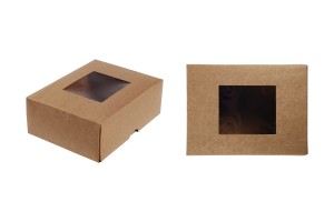 Boîte d'emballage en papier kraft avec fenêtre 170 x 130 x 60 mm - 20 pcs-1