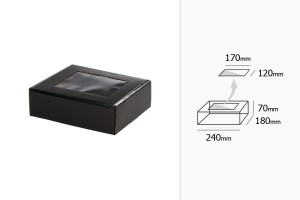 Boîte d'emballage en papier kraft avec fenêtre 240 x 180 x 70 mm - 20 pcs-3