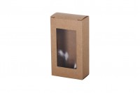 Boîte à savon en papier kraft avec fenêtre 100 x 55 x 30 mm - 100 pcs