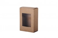 Soap packaging kraft paper box with window, 80x55x30 mm - 50 pcs