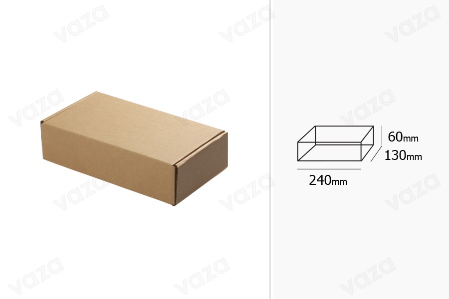 Kraftpapierbox ohne Fenster 240x130x60mm - 20 Stck Kraftpapierbox ohne Fenster 240x130x60mm - 20 Stck-bildabmessungen