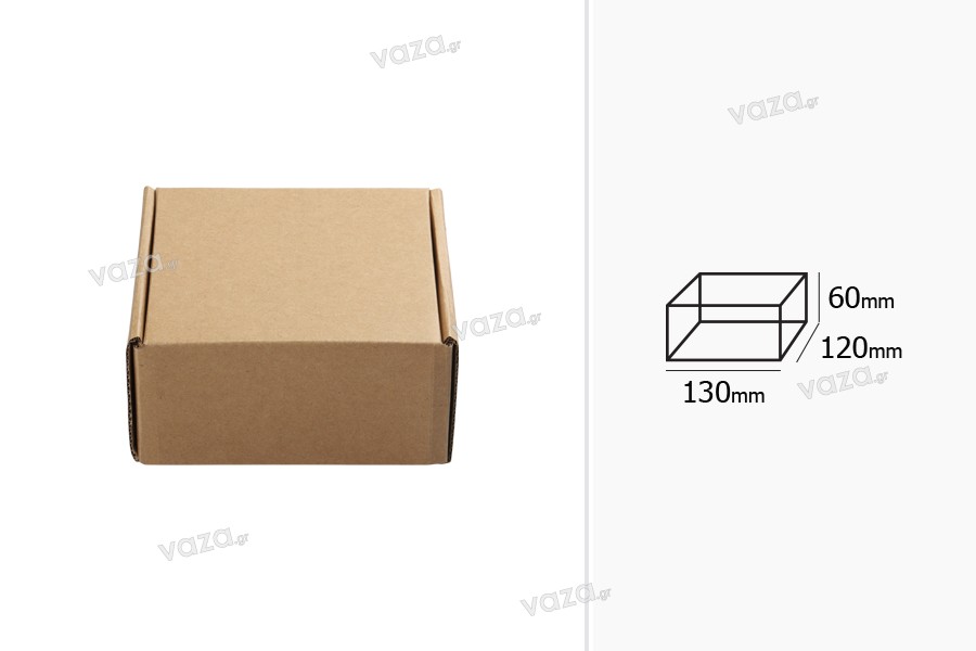Κουτί συσκευασίας από χαρτί κραφτ χωρίς παράθυρο 130x120x60 mm - Συσκευασία 20 τμχ