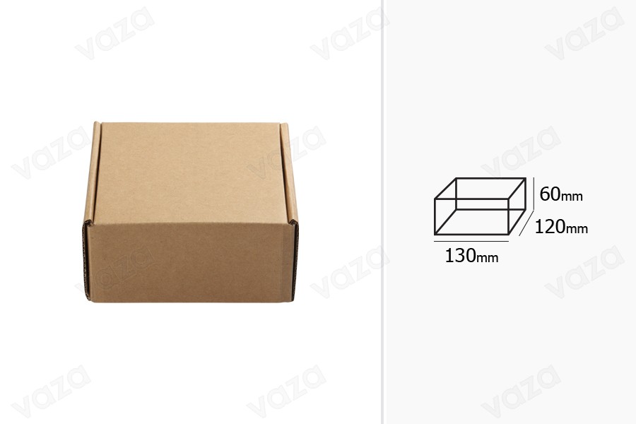 Schachtel aus Kraftpapier 130x120x60mm - 20 Stücke Schachtel aus Kraftpapier 130x120x60mm - 20 Stücke-bildabmessungen