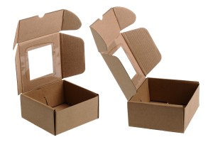 Boîte d'emballage en papier kraft avec fenêtre 130 x 120 x 60 mm - 20 pcs-2