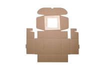 Boîte d'emballage en papier kraft avec fenêtre 130 x 120 x 60 mm - 20 pcs Boîte d'emballage en papier kraft avec fenêtre 130 x 120 x 60 mm - 20 pcs