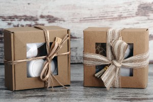 Boîte d'emballage en papier kraft avec fenêtre 130 x 120 x 60 mm - 20 pcs-7