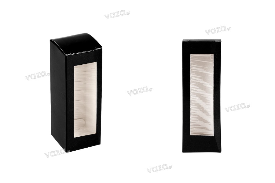 Cutie de carton cu fereastră 38x38x110 în culoare neagră - 50 buc